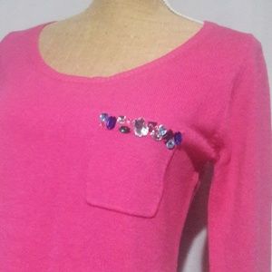 Pink tunic sweater L   jewel detail